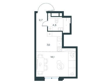Планировки однокомнатные в Левел Селигерская