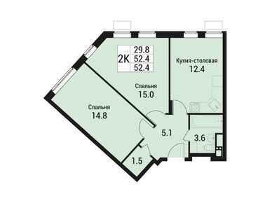 Планировки двухкомнатные в ЖК «Дом в Малаховке»