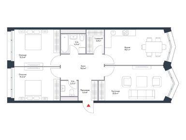 Планировки трехкомнатные в ЖК «Ривер Парк Коломенское»