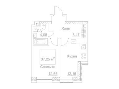 1-комнатная 37.25 кв.м, ЖК SEZAR CITY (Сезар Сити), 22 908 750 руб.