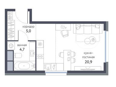 Студия 30.50 кв.м, ЖК «Сиреневый парк», 14 484 051 руб.