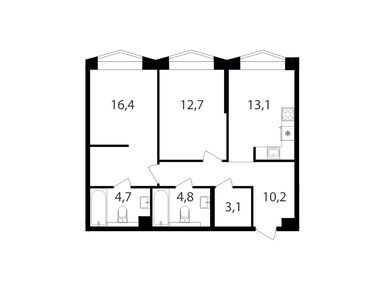 Планировки двухкомнатные в ЖК «Петровский парк II»