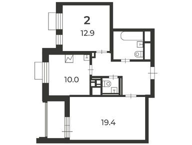 2-комнатная 58.50 кв.м, Жилой дом «Родниковая ул., д. 4А», 20 497 425 руб.
