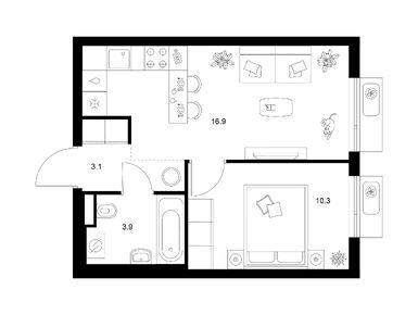 Планировки однокомнатные в Ярославский квартал