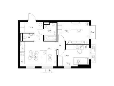 Планировки двухкомнатные в Ярославский квартал