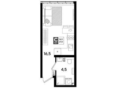 Студия 21.00 кв.м, ЖК DOGMA PARK (Догма Парк), 4 840 500 руб.