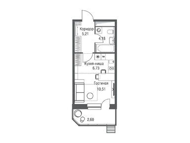 Планировки студии в ЖК «Одинбург»