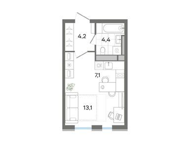 Планировки студии в ЖК «G3 Театральный»