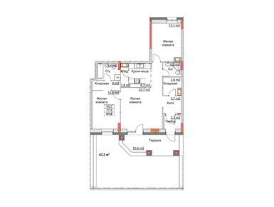 Планировки трехкомнатные в ЖК «Клюквенный»