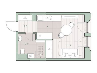 Студия 23.50 кв.м, ЖК «Среда на Лобачевского», 20 454 400 руб.