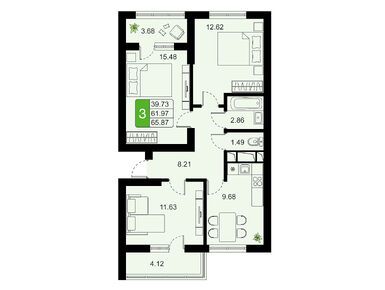 Планировки трехкомнатные в ЖК «Химки Тайм»