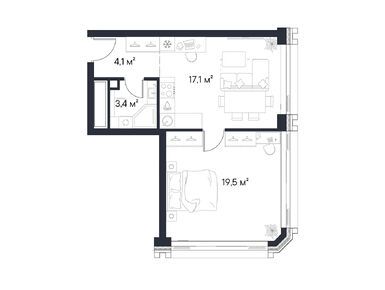 1-комнатная 44.10 кв.м, ЖК «Первый Нагатинский», 26 839 613 руб.