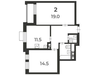 2-комнатная 59.70 кв.м, Жилой дом «Родниковая ул., д. 4А», 20 622 747 руб.