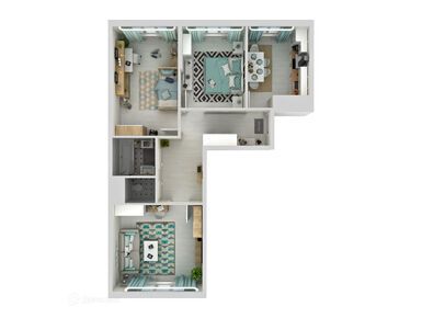 Планировки трехкомнатные в ЖК «Две столицы»