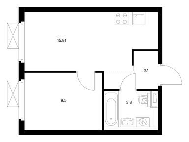 Планировки однокомнатные в Первый Дубровский