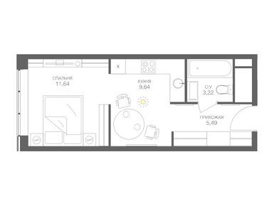 1-комнатная 29.99 кв.м, Жилой квартал HEADLINER (Хедлайнер), 19 013 670 руб.