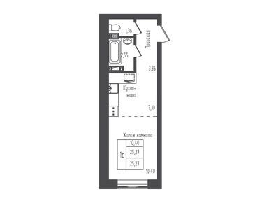 Студия 25.27 кв.м, ЖК «Зеленый Оазис-Город», 4 495 741 руб.