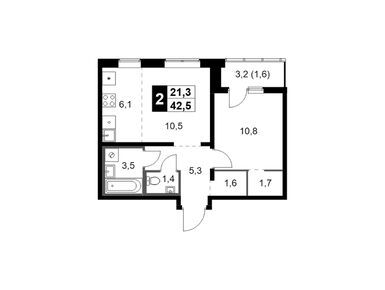 Планировки двухкомнатные в ЖК «1-й Ясеневский» (Первый Ясеневский)