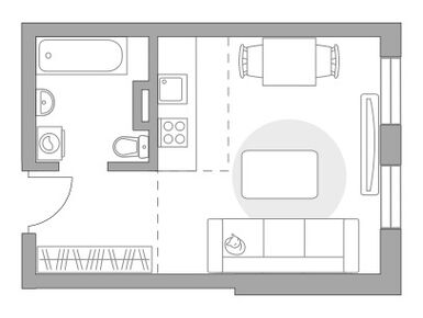 Планировки студии в ЖК «Аникеевский»