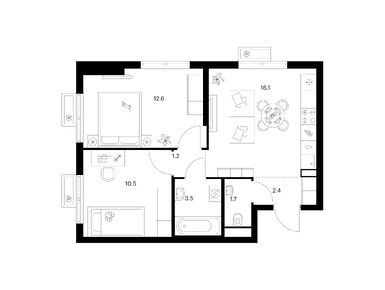 Планировки двухкомнатные в Митинский лес