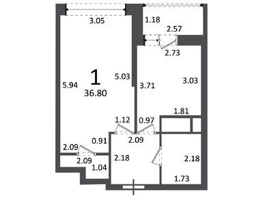 Планировки однокомнатные в Жилой дом «6-я Радиальная ул., д. 7/1, к. 2»