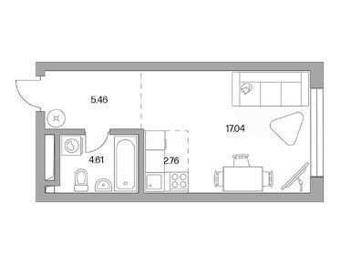 Планировки студии в ЖК «Тринити»