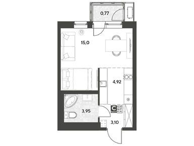 Студия 27.74 кв.м, ЖК «Космопарк», 4 901 658 руб.