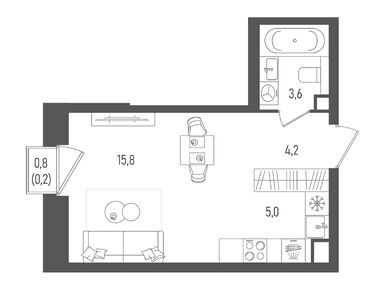 Планировки студии в ЖК PAVE (Пэйв)