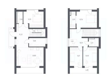 Планировки четырехкомнатные в Коттеджный поселок «Дмитров Дом»