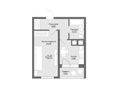 Планировки однокомнатные в ЖК «Клевер» (Хотьково)