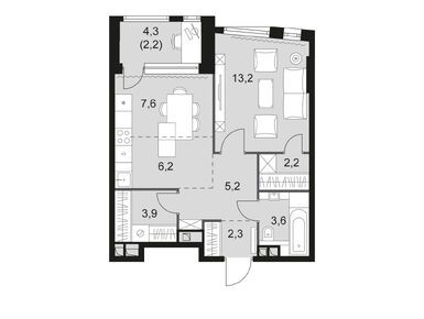 Планировки двухкомнатные в ЖК Rotterdam (Роттердам)