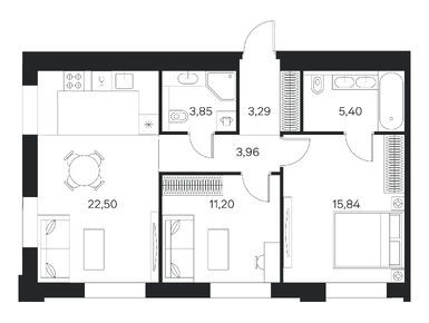 2-комнатная 65.10 кв.м, ЖК Forst (Форст), 32 148 508 руб.