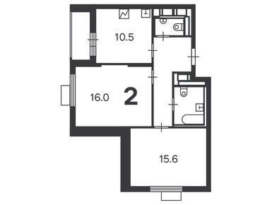 2-комнатная 55.70 кв.м, Жилой дом «Краснодонская ул., д. 50», 23 773 142 руб.