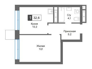 Планировки однокомнатные в Сити квартал «Отрада»