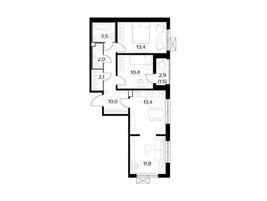 Планировки трехкомнатные в ЖК «1-й Ленинградский» (Первый Ленинградский)