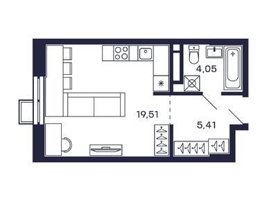 Планировки студии в ЖК «Тетрис»