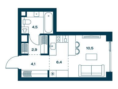 Планировки студии в ЖК SOUL (Соул)