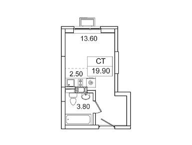 Планировки студии в ЖК «Видный берег-2»