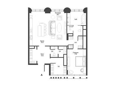 Планировки двухкомнатные в ЖК «Никитский 6»