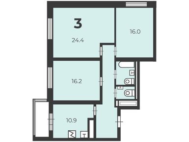 3-комнатная 86.30 кв.м, Жилой дом «Фрезер ш., д. 17», 29 954 730 руб.