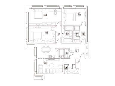 4-комнатные 123.30 кв.м, MainStreet (МейнСтрит), 42 353 550 руб.