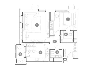 Планировки двухкомнатные в ЖК «Гоголь Парк»