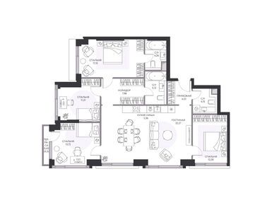 Планировки четырехкомнатные в ЖК hide (хайд)