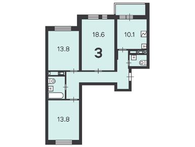 3-комнатная 75.90 кв.м, Жилой дом «Петра Алексеева ул., д. 10», 20 401 920 руб.