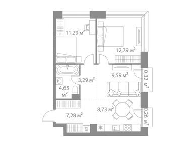 Планировки трехкомнатные в Жилой квартал LIFE Варшавская