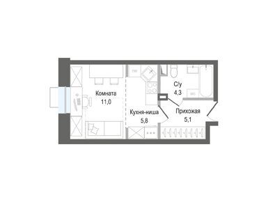 Студия 26.20 кв.м, ЖК «Киноквартал», 5 895 000 руб.