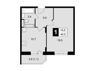 Планировки однокомнатные в ЖК «Школьный» («Альянс»)
