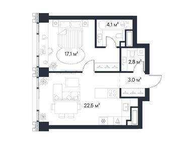 Планировки однокомнатные в ЖК «Первый Нагатинский»