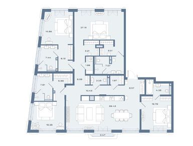 Планировки четырехкомнатные в ЖК «Дом Соболева»
