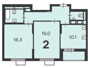 2-комнатная 57.40 кв.м, Жилой дом «Краснодонская ул., д. 50», 15 302 840 руб.
